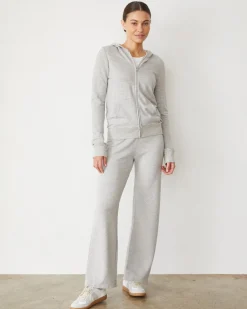 MONROW Softfleece Zip Up Hoody HEATHERGREY Sale